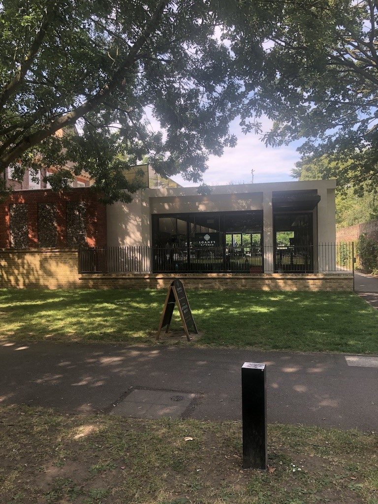 grass view of cafe in Ealing