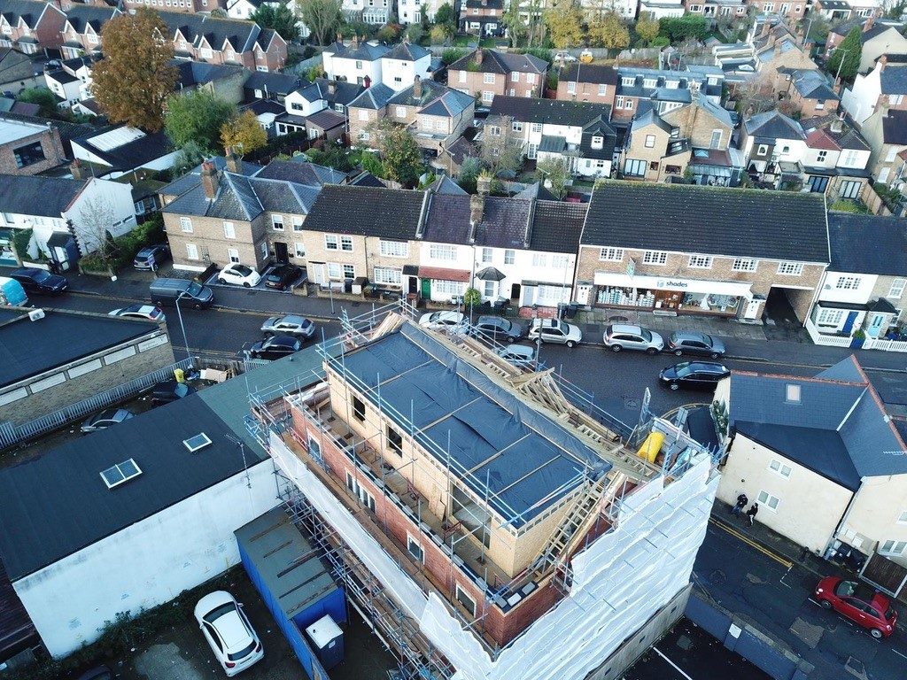 birds eye view of Loughton house build